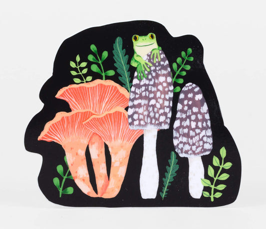 Frog and Mushrooms Sticker