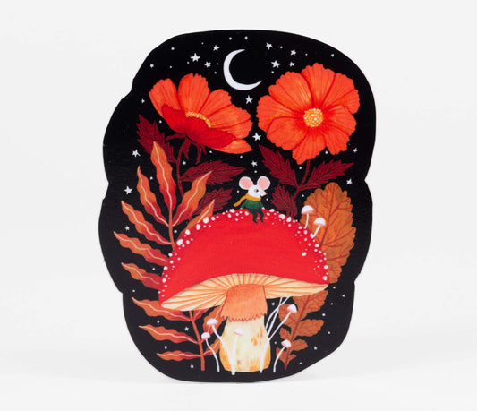 Mouse on a Mushroom Sticker